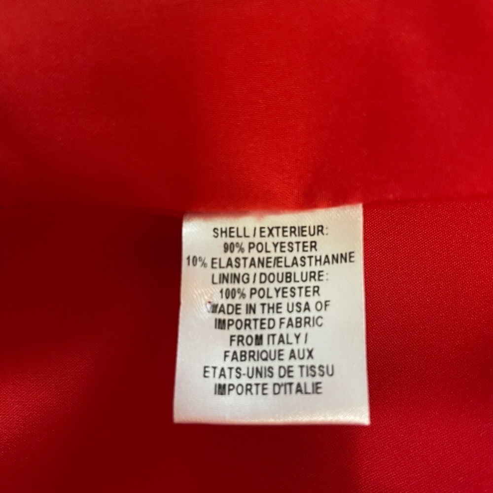 Milly Red Sleeveless A-Line Dress Square Neck Peplum Asymmetrical Ruffle Size 6 - Picture 12 of 13